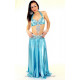 Tenue satin de danse orientale turquoise 3 pièces