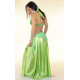 Tenue de danse orientale vert anis et argent 3 pièces