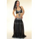 Tenue satin de danse orientale noir