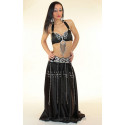 Tenue satin de danse orientale noir