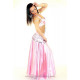 Tenue de danse orientale rose clair et argent 3 pièces