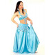Tenue de danse orientale turquoise et argent 3 pièces