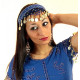 Serre tête filet de danse orientale bleu roy
