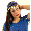 Serre tête filet de danse orientale bleu roy
