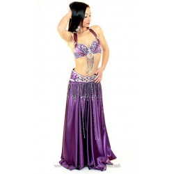 Set satin de danse orientale violet