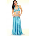 Set satin de danse orientale turquoise