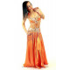 Set satin de danse orientale orange
