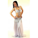 Set satin de danse orientale blanc