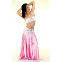 Set satin de danse orientale rose clair