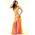 Costume de danse orientale 3 pièces orangé