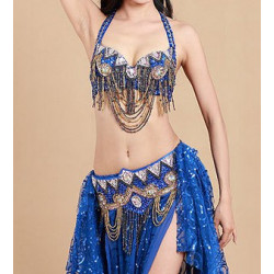 Ensemble de danse orientale bleu roy