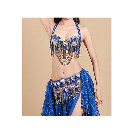 Ensemble de danse orientale bleu roy