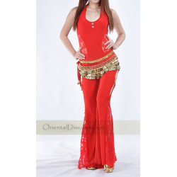 Tenue de danse orientale dentelle rouge