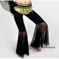 Pantalon de cours de danse orientale voilé noir