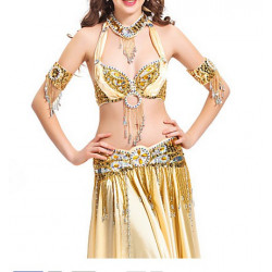 Set satin de danse orientale dore