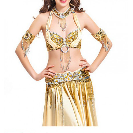 Set satin de danse orientale dore