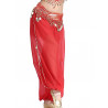 Sarouel de danse orientale rouge et doré