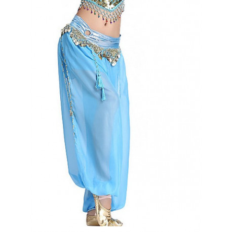 Sarouel de danse orientale turquoise et doré