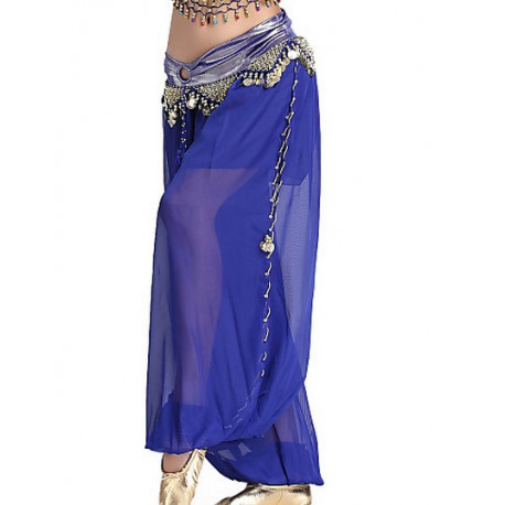 Sarouel de danse orientale bleu roy et doré