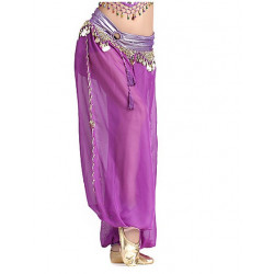 Sarouel de danse orientale violet et doré