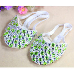 Demi pointes de danse orientale strass et vert clair
