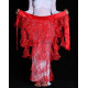 Ceinture de danse orientale à franges et paillettes rouge