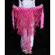 Ceinture de danse orientale à franges et paillettes fuschia