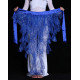 Ceinture de danse orientale à franges et paillettes bleu nuit
