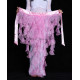 Ceinture de danse orientale à franges et paillettes rose clair