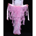 Ceinture de danse orientale à franges et paillettes rose clair