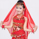 Voile de tête de danse orientale enfant rouge
