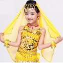 Voile de tête de danse orientale enfant jaune