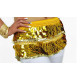 Ceinture de danse orientale pastilles jaune et sequins dorés
