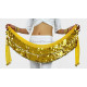 Ceinture de danse orientale pastilles jaune et sequins dorés