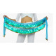 Ceinture de danse orientale pastilles turquoise et sequins dorées