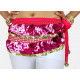 Ceinture de danse orientale pastilles rose et sequins dorées