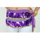 Ceinture de danse orientale pastilles violette et sequins dorées
