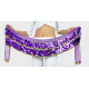 Ceinture de danse orientale pastilles violette et sequins dorées