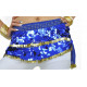 Ceinture de danse orientale pastilles bleu roy et sequins dorés
