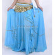 Jupe voilée de danse orientale turquoise perlée dorée