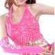 Top dos nu pailleté et sequins rose