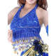 Top dos nu pailleté et sequins bleu