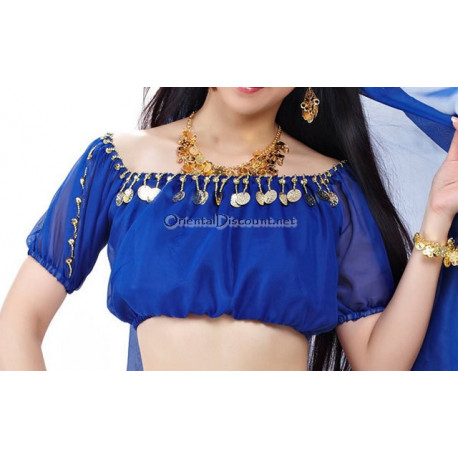 Brassière de danse orientale bleu roy