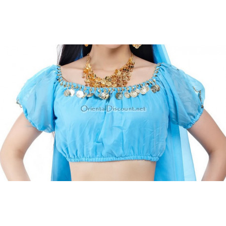 Brassière de danse orientale turquoise