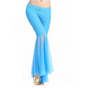 Pantalon de cours de danse orientale voilé turquoise
