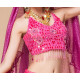 Top pailleté de danse orientale fushia