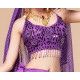 Top pailleté de danse orientale violet