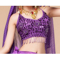 Top pailleté de danse orientale violet
