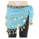 Ceinture de danse orientale enfant mousseline et pierres couleur turquoise