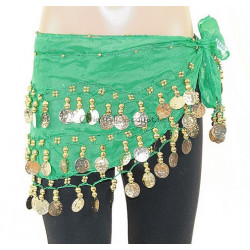 Ceinture de danse orientale enfant vert foncé